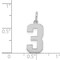 Sterling Silver Medium Polished Number 3 Charm Pendant Jewerly 21mm x 8mm